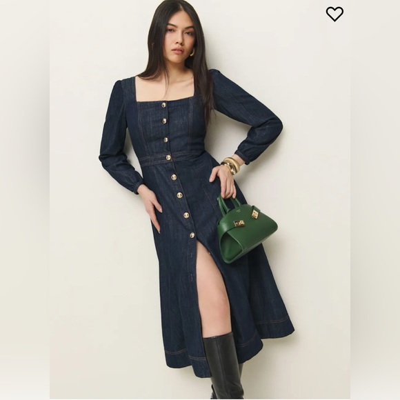 NEW Reformation Celeste Denim Midi Dress, NWT Preppy $124

Size 0 - Picture 1 of 10